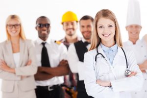 stock image of multiple professions